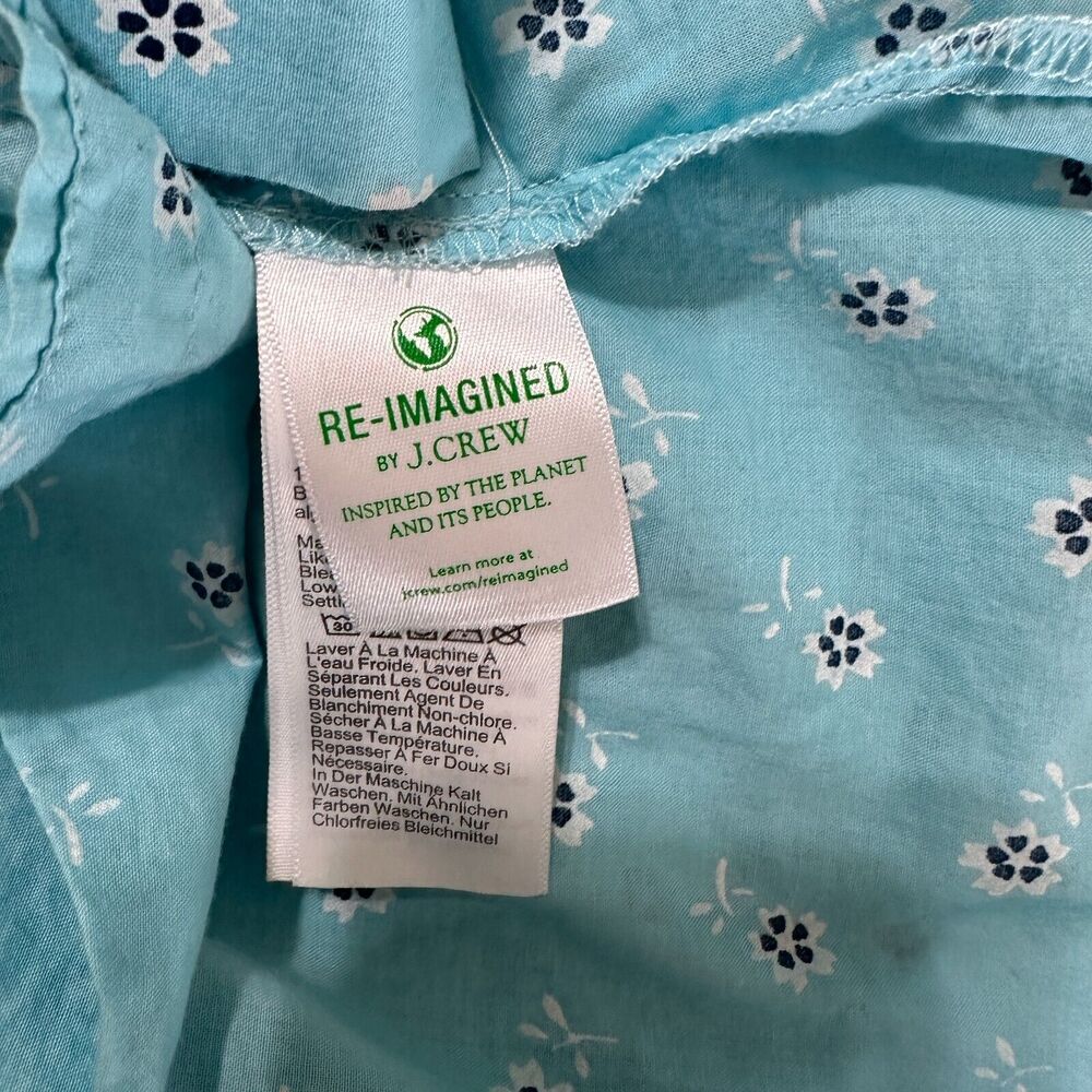 J Crew Re-imagined Classic Fit Womens Button Down Floral Cotton Shirt Size L - Picture 10 of 11